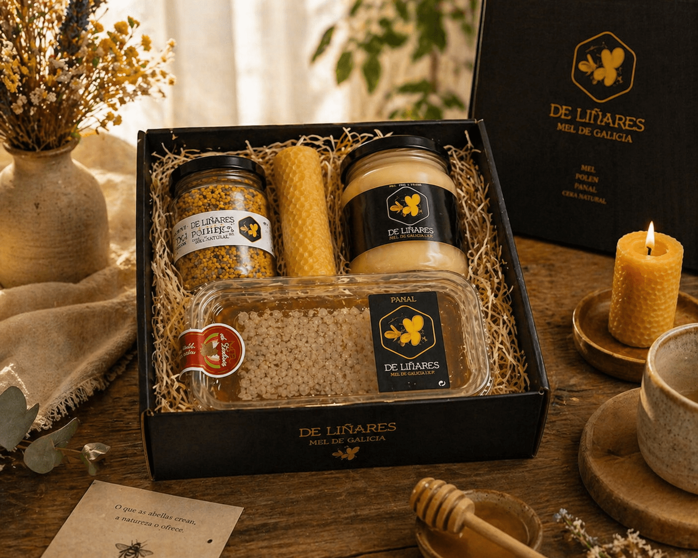 Pack La Colmena – Miel, Panal, Polen y Cera de Abeja - Mel de Liñares - 4