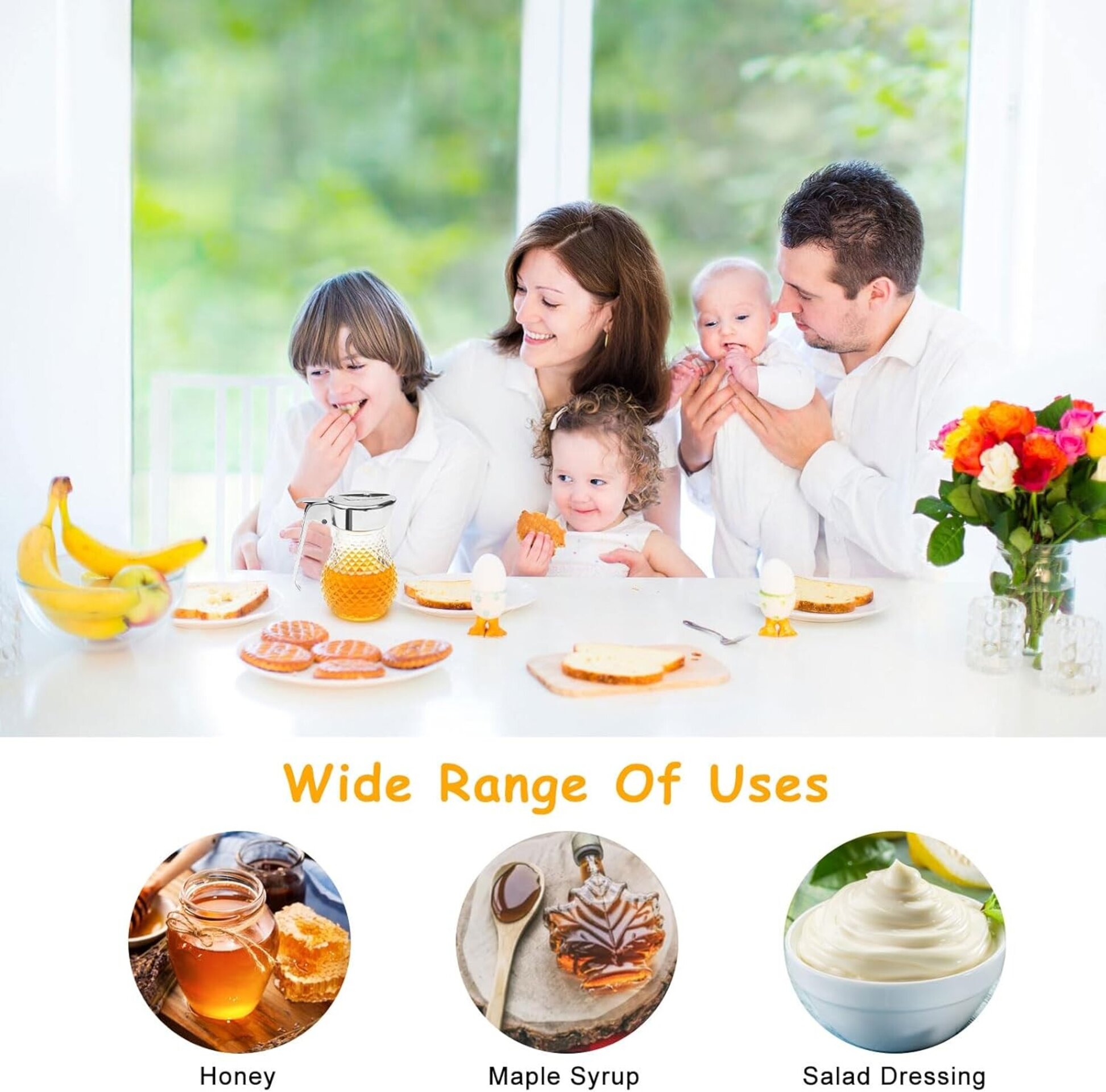 Tarro de Miel (250 ml) con Asa – Dispensador de Jarabe - 7