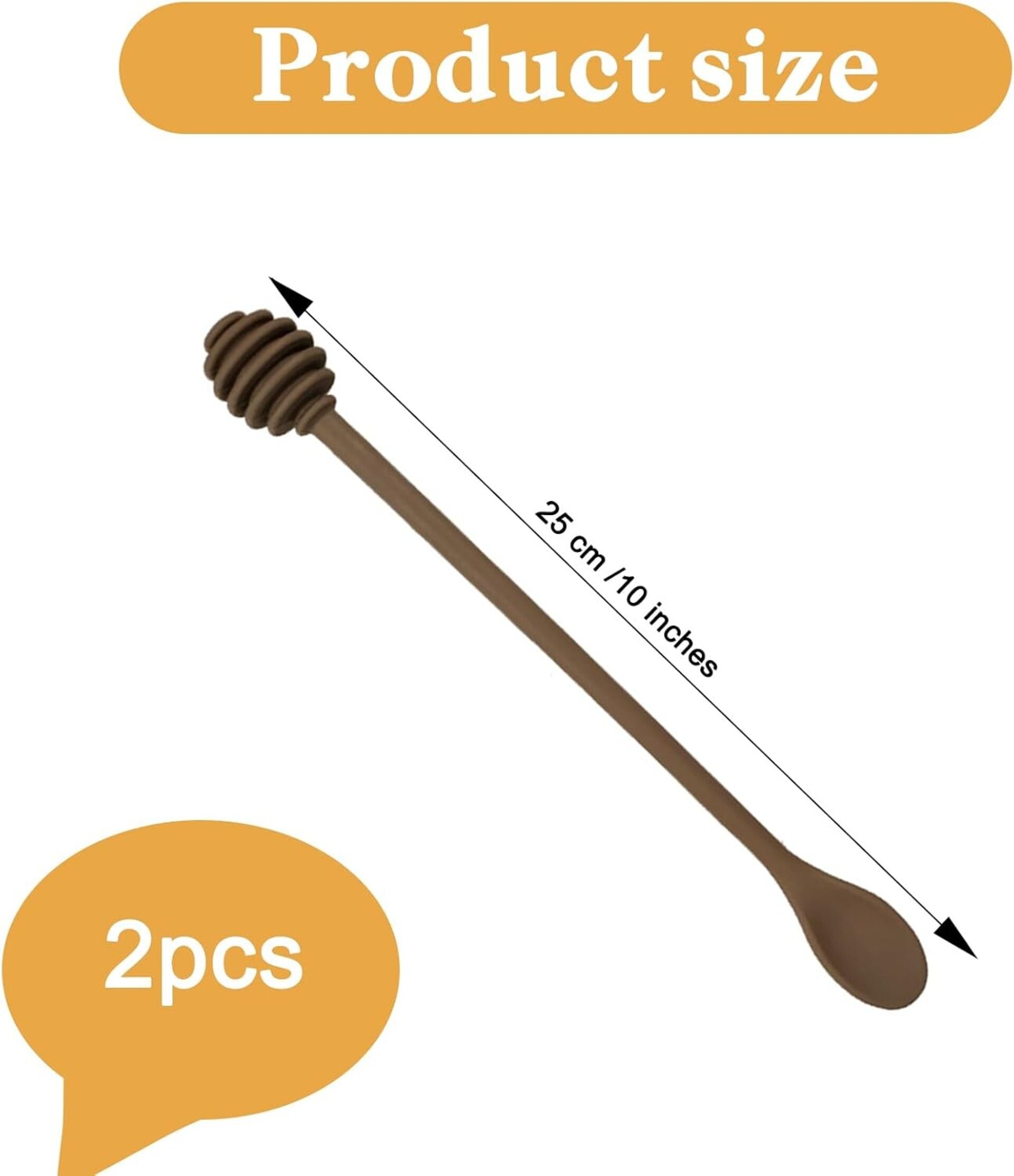 Cuchara de Miel de Silicona 25 cm  – Dispensador y Agitador - 2