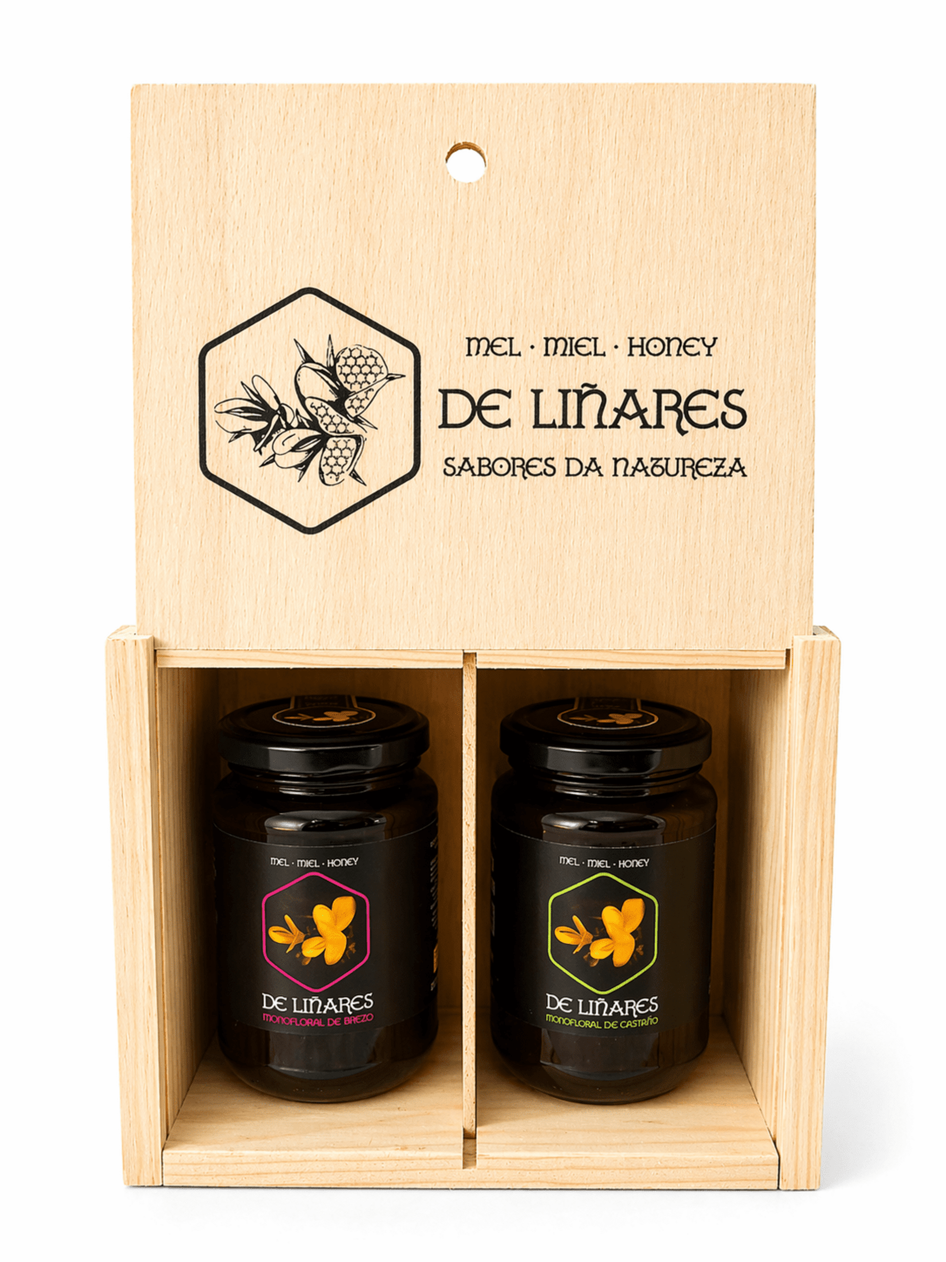 Pack 2 · Sabores da Natureza En Caja De Madera - Mel de Liñares - 3