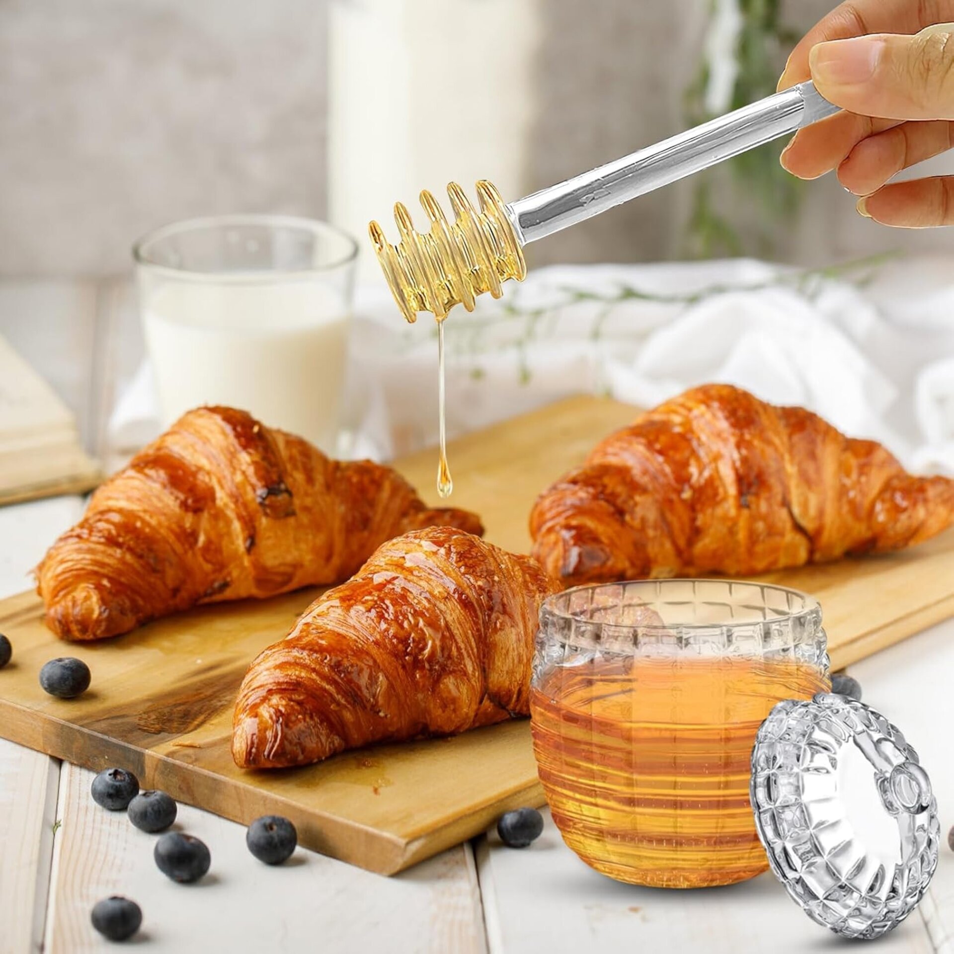 Dispensador de Miel de Cristal 240 ml con Cuchara - 3