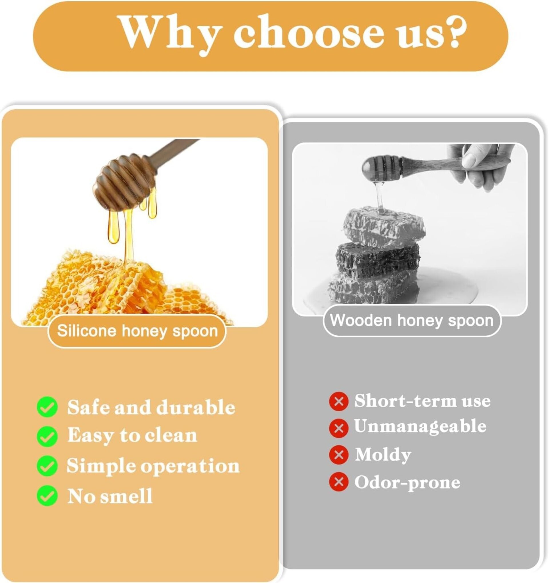Cuchara de Miel de Silicona 25 cm  – Dispensador y Agitador - 11