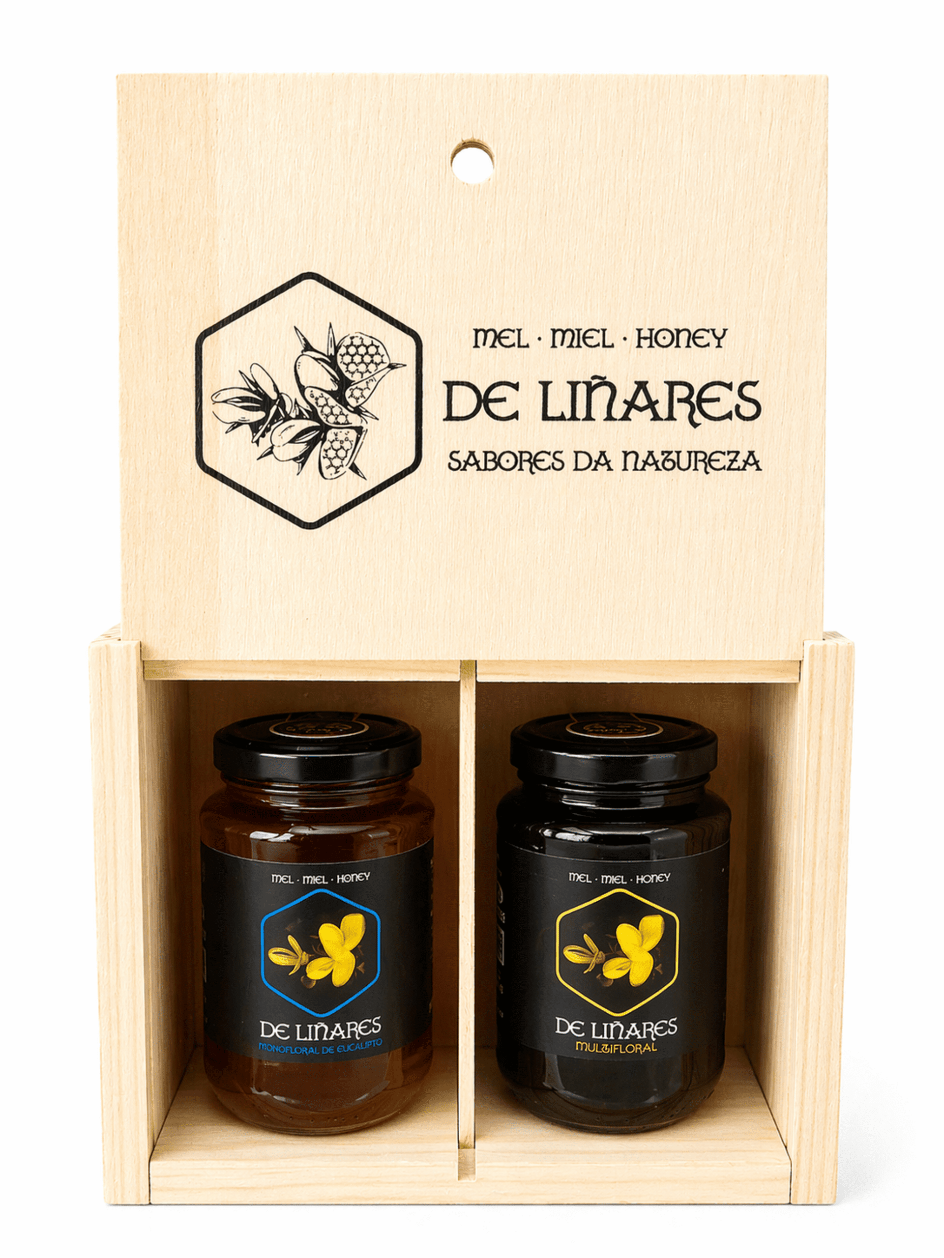 Pack 2 · Sabores da Natureza En Caja De Madera - Mel de Liñares - 6