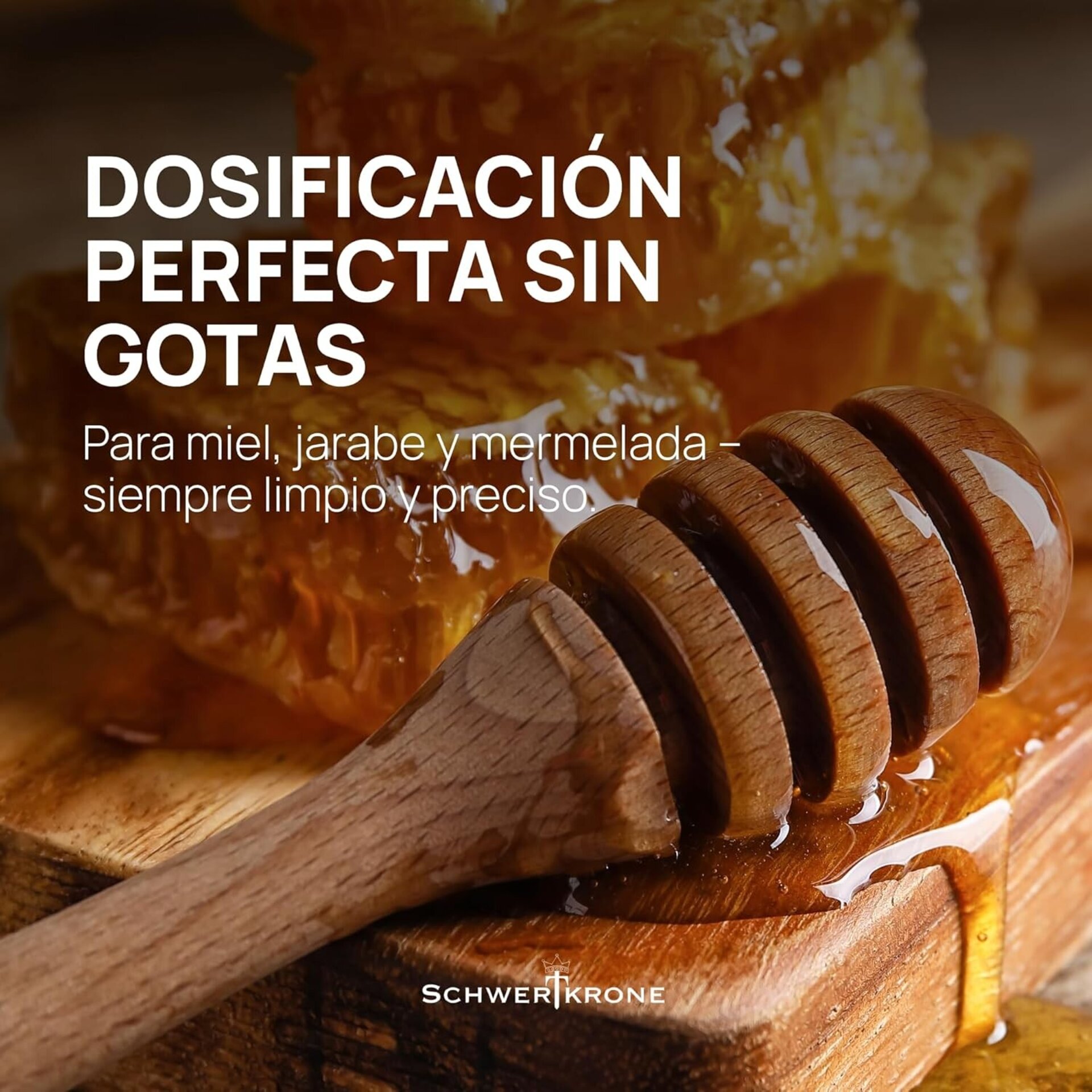 Cuchara de Miel Premium de Madera de Olivo 15 cm – Palito Artesanal Gourmet - 3