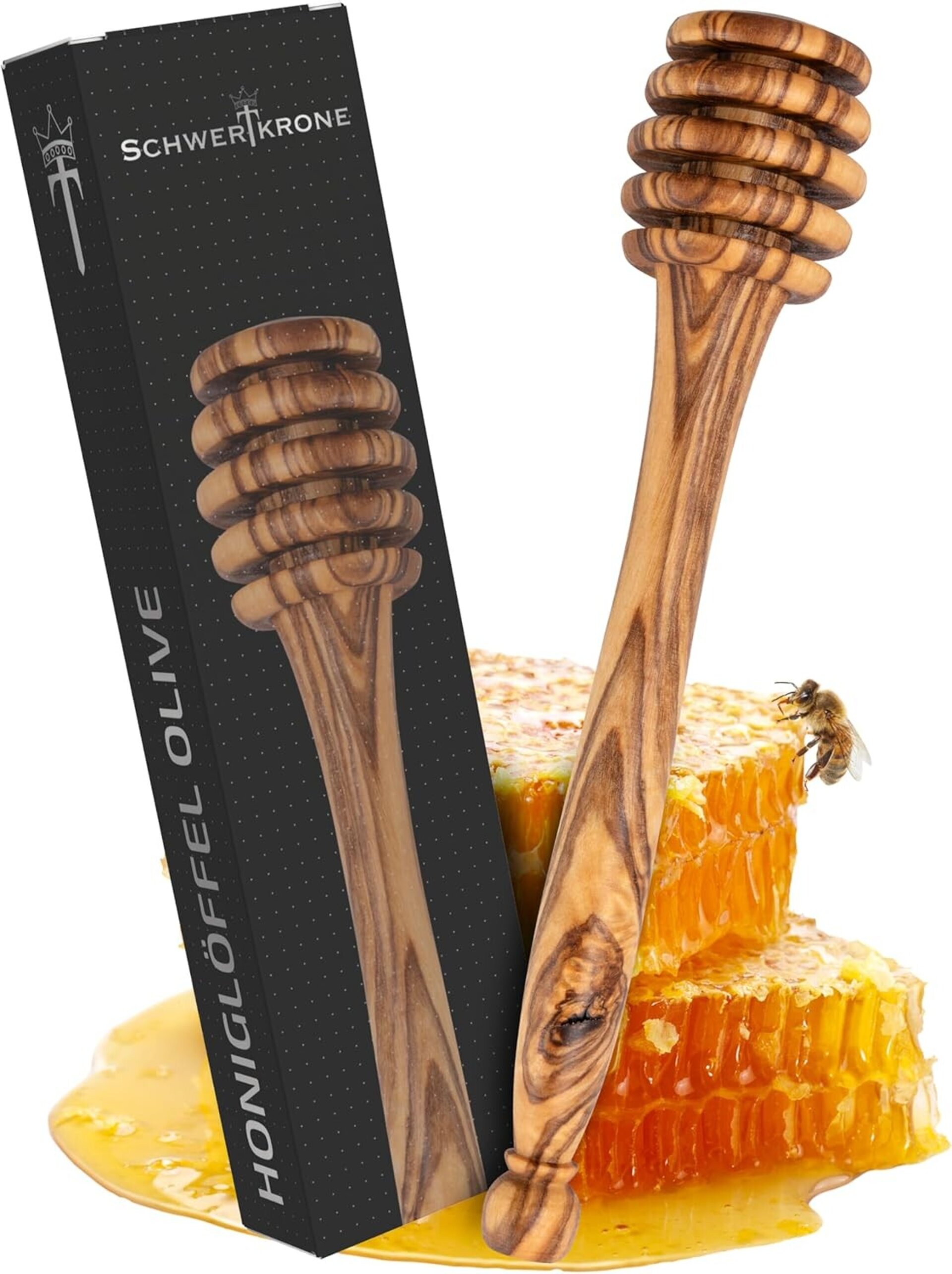 Cuchara de Miel Premium de Madera de Olivo 15 cm – Palito Artesanal Gourmet - 7