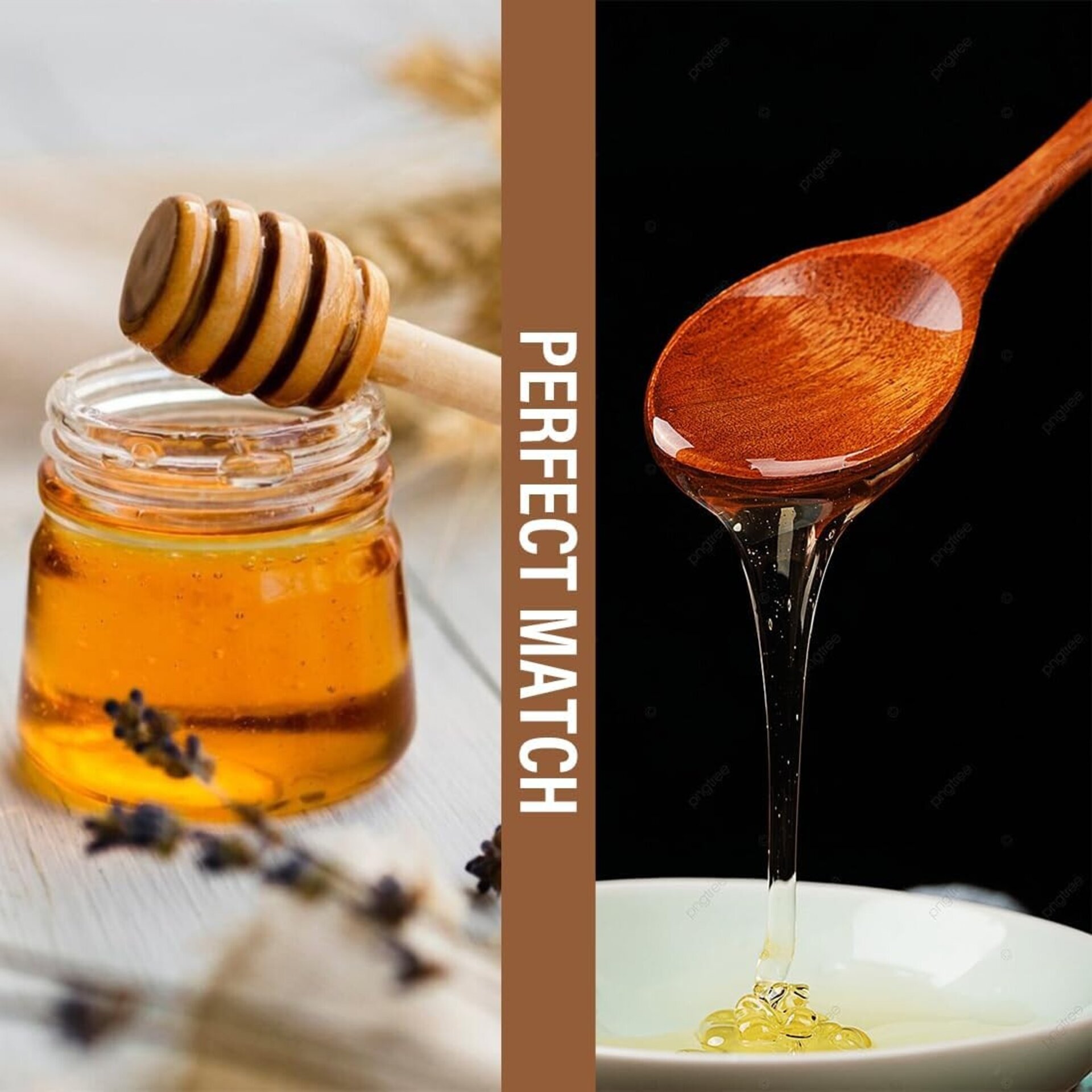 Agitador y Cuchara de Miel de Madera (15 cm + 14 cm) - 3