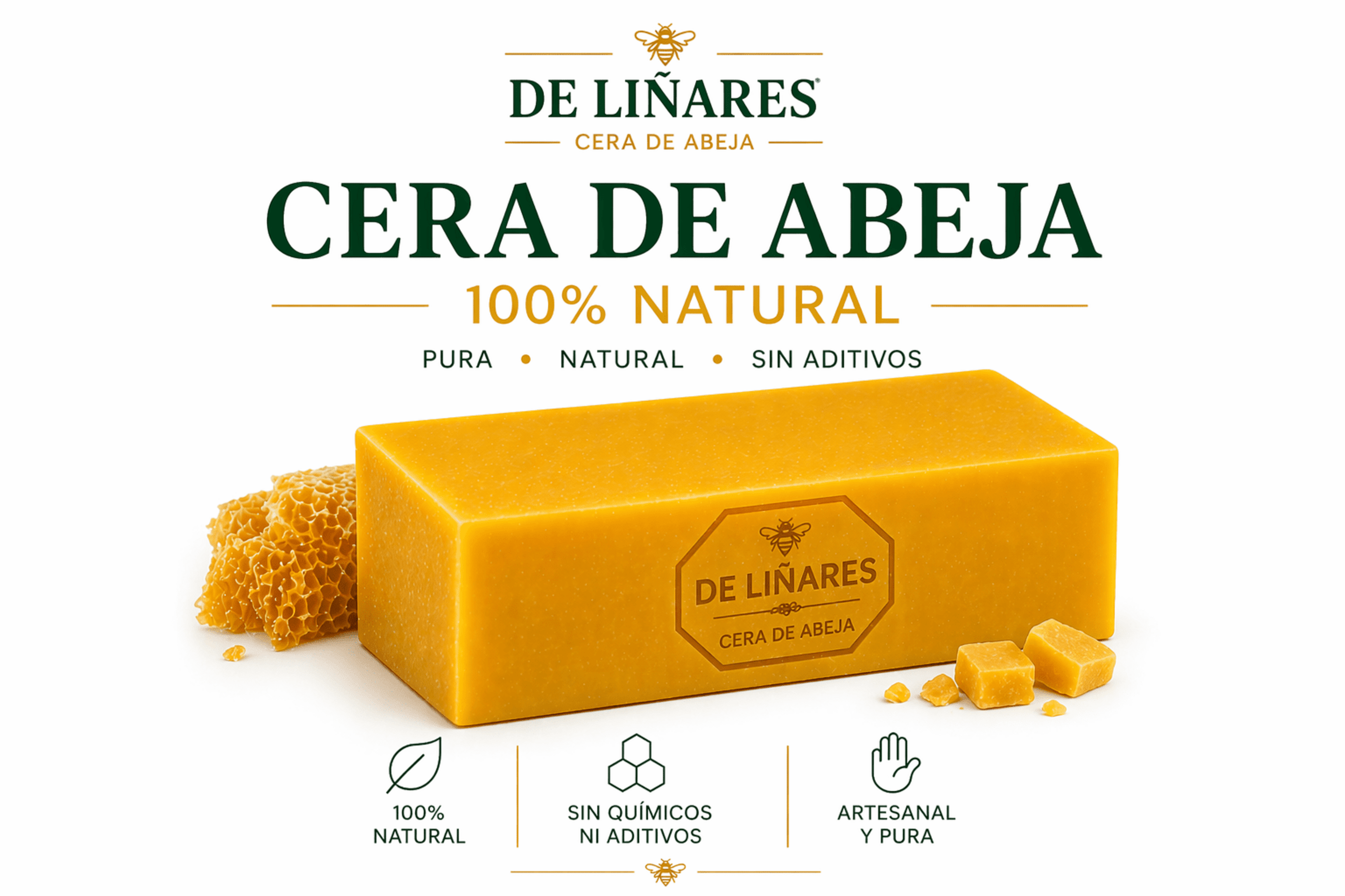 Cera de abeja Amarilla 100% Natural Ideal para Cosmetica - 2