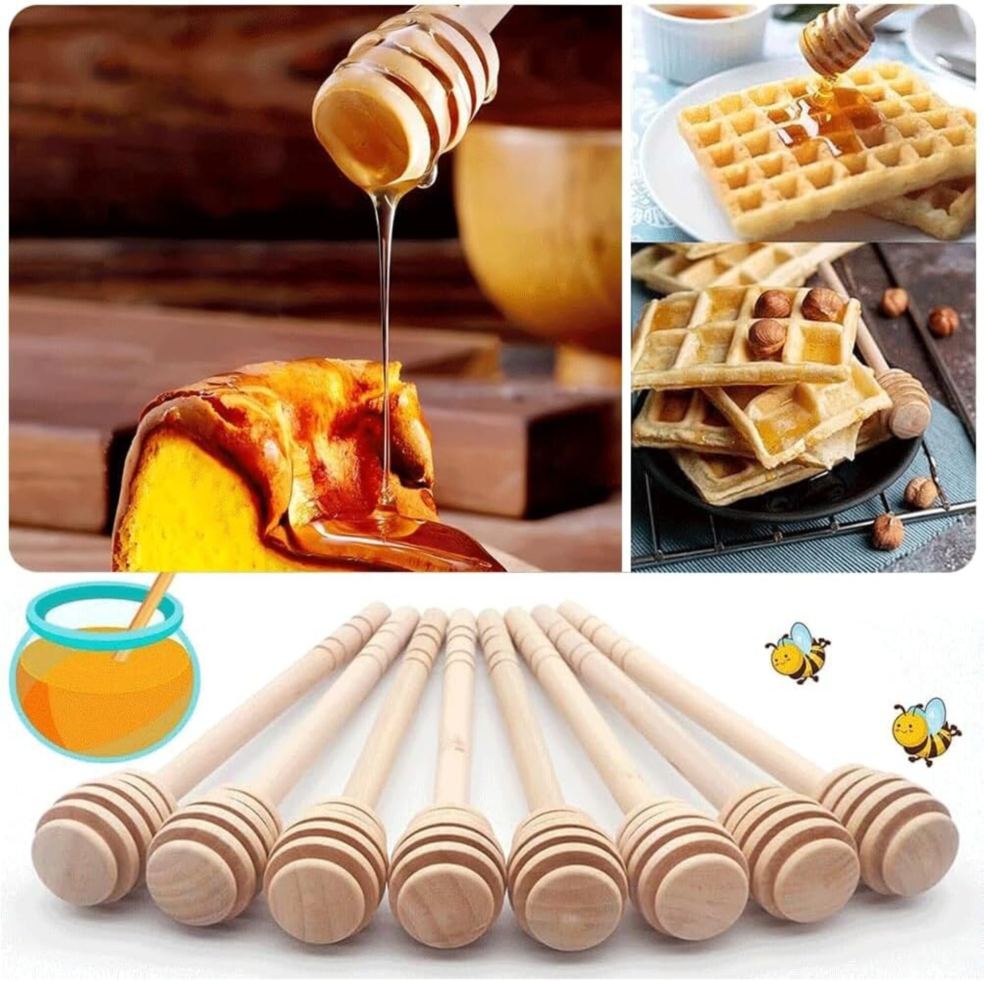 Palitos de Madera para Miel - Cucharas Dispensadoras Naturales - 8