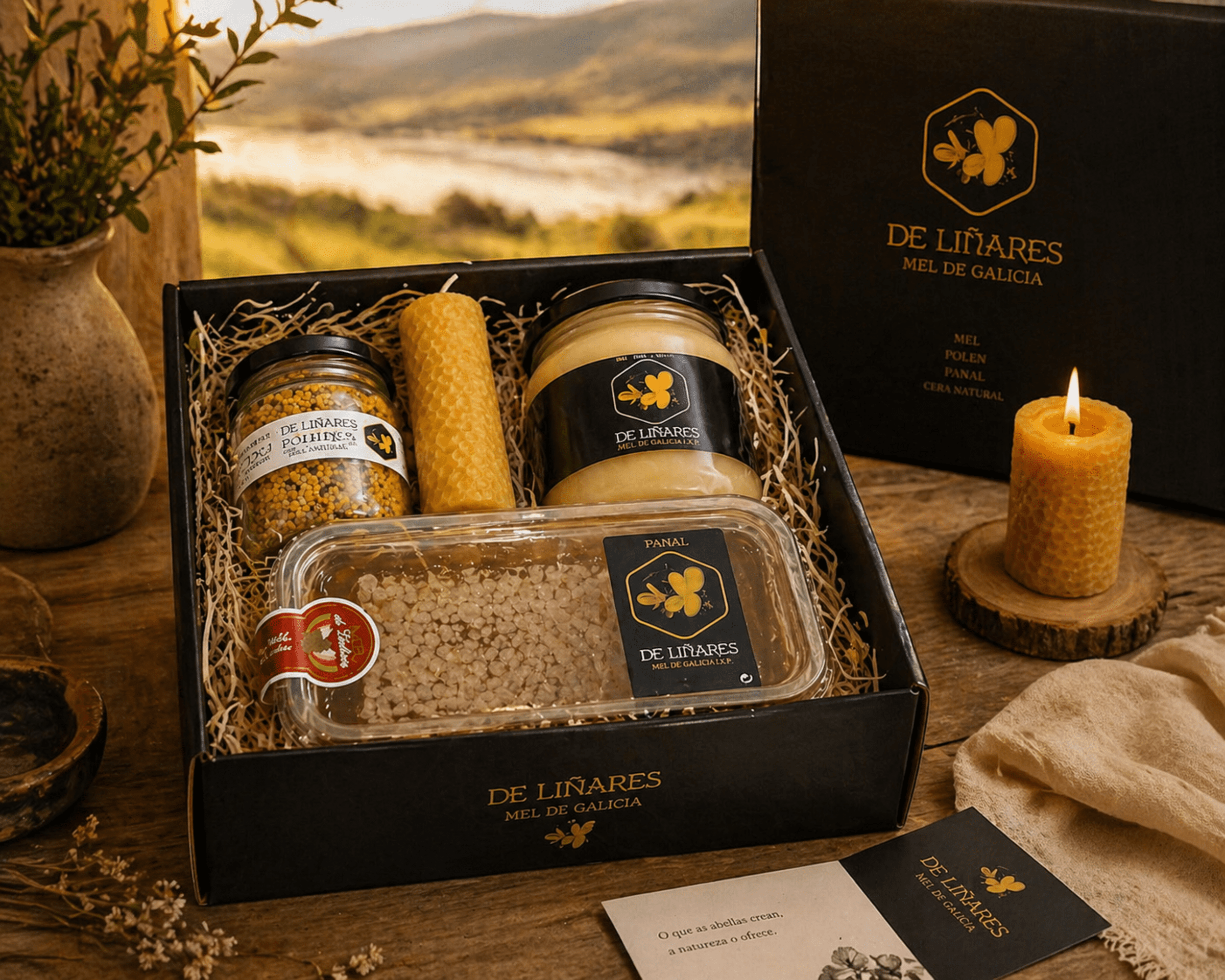 Pack La Colmena – Miel, Panal, Polen y Cera de Abeja - Mel de Liñares - 2