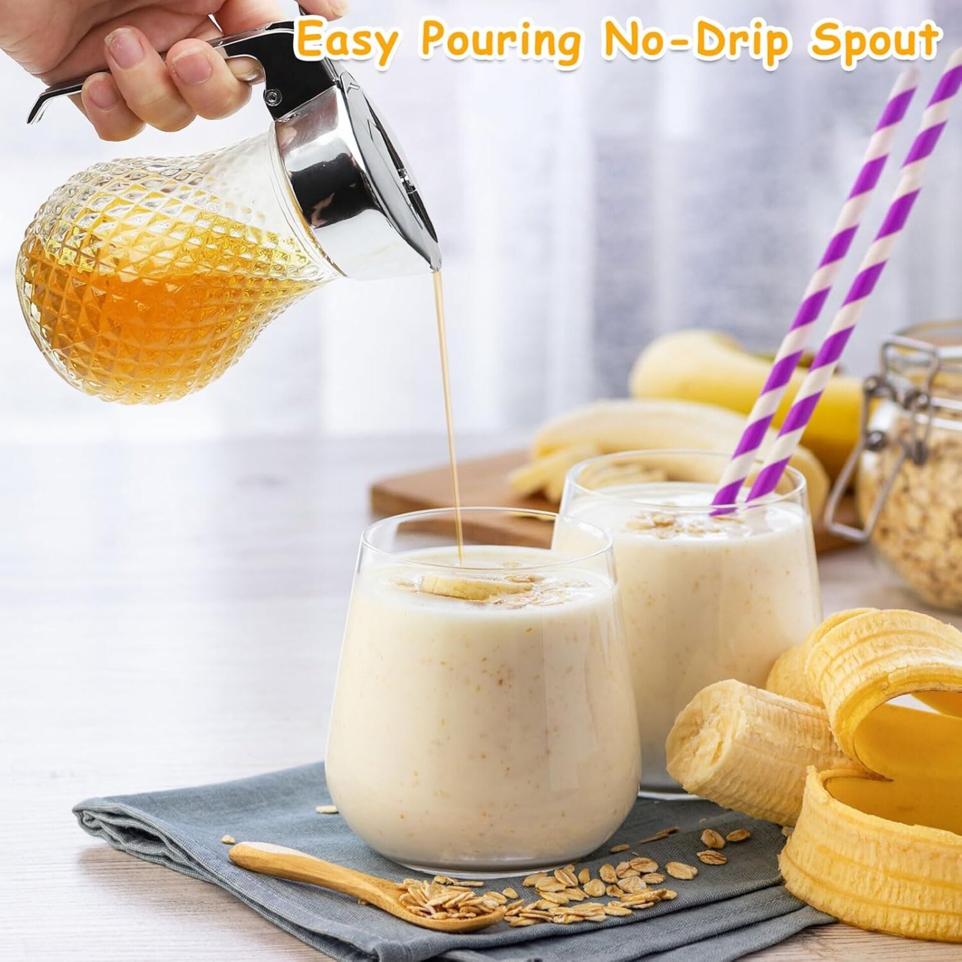 Tarro de Miel (250 ml) con Asa – Dispensador de Jarabe - 4