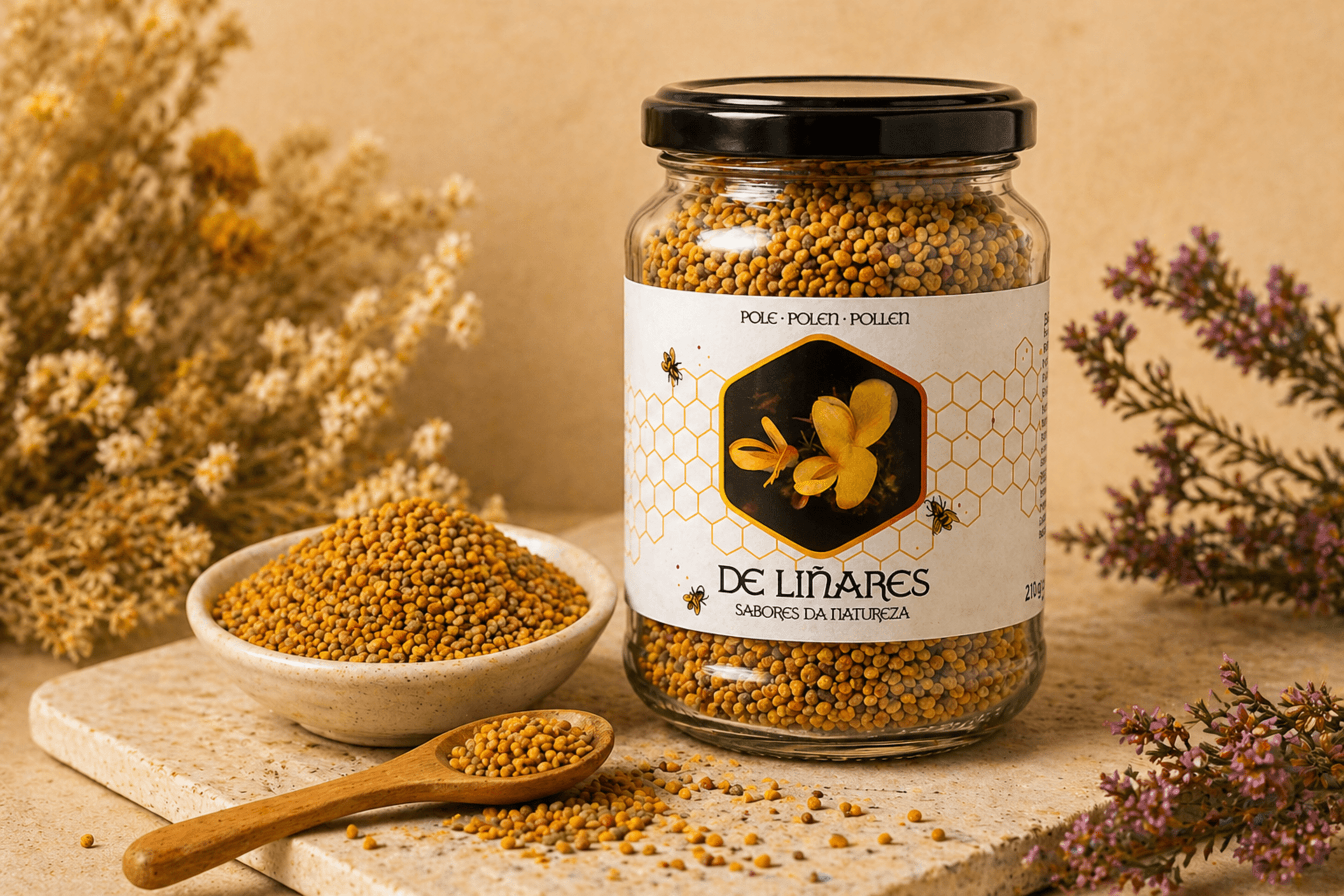 Mel de Liñares Polen Natural de Abeja - de castaño - 3