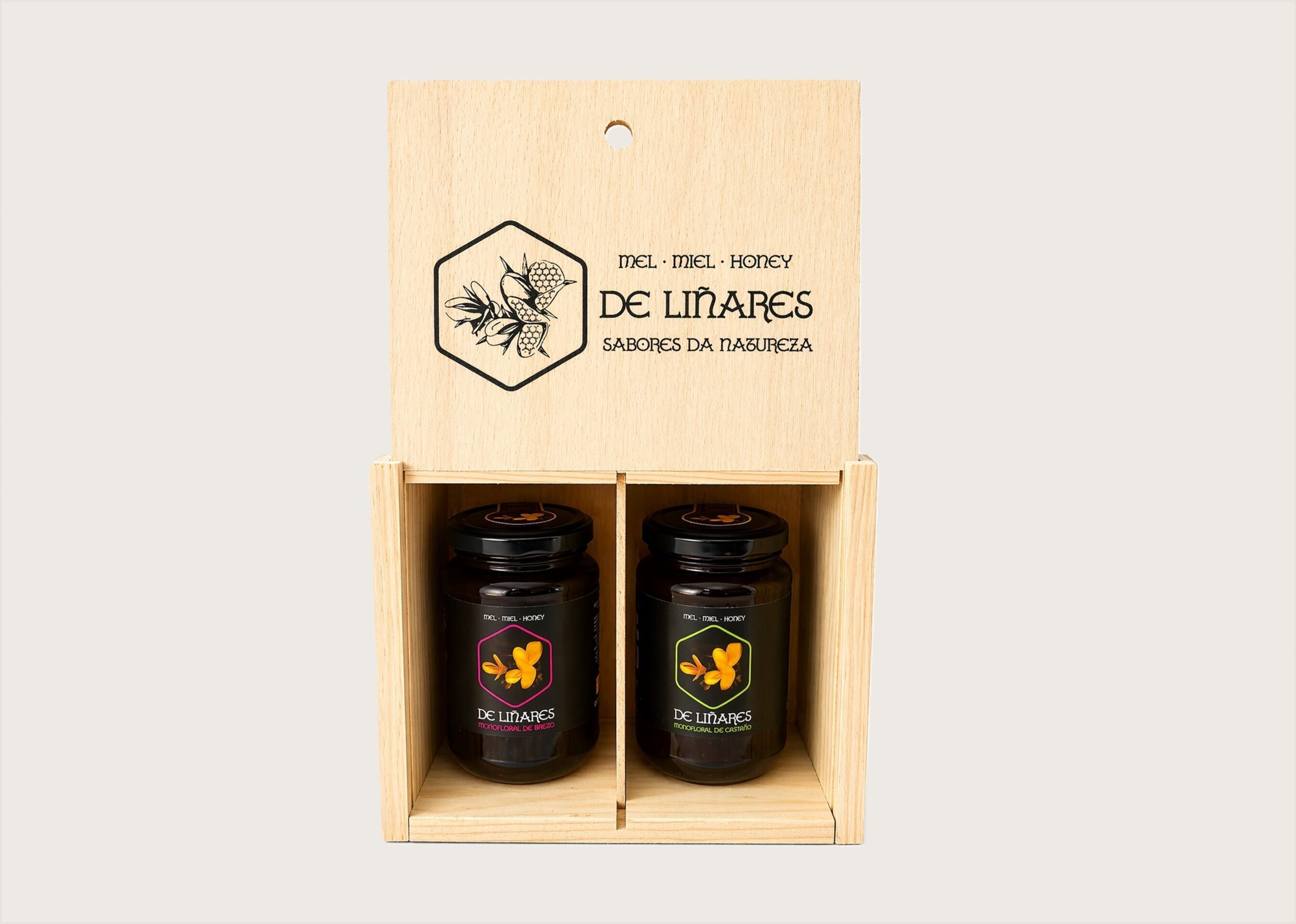 Pack 2 · Sabores da Natureza En Caja De Madera - Mel de Liñares - 1
