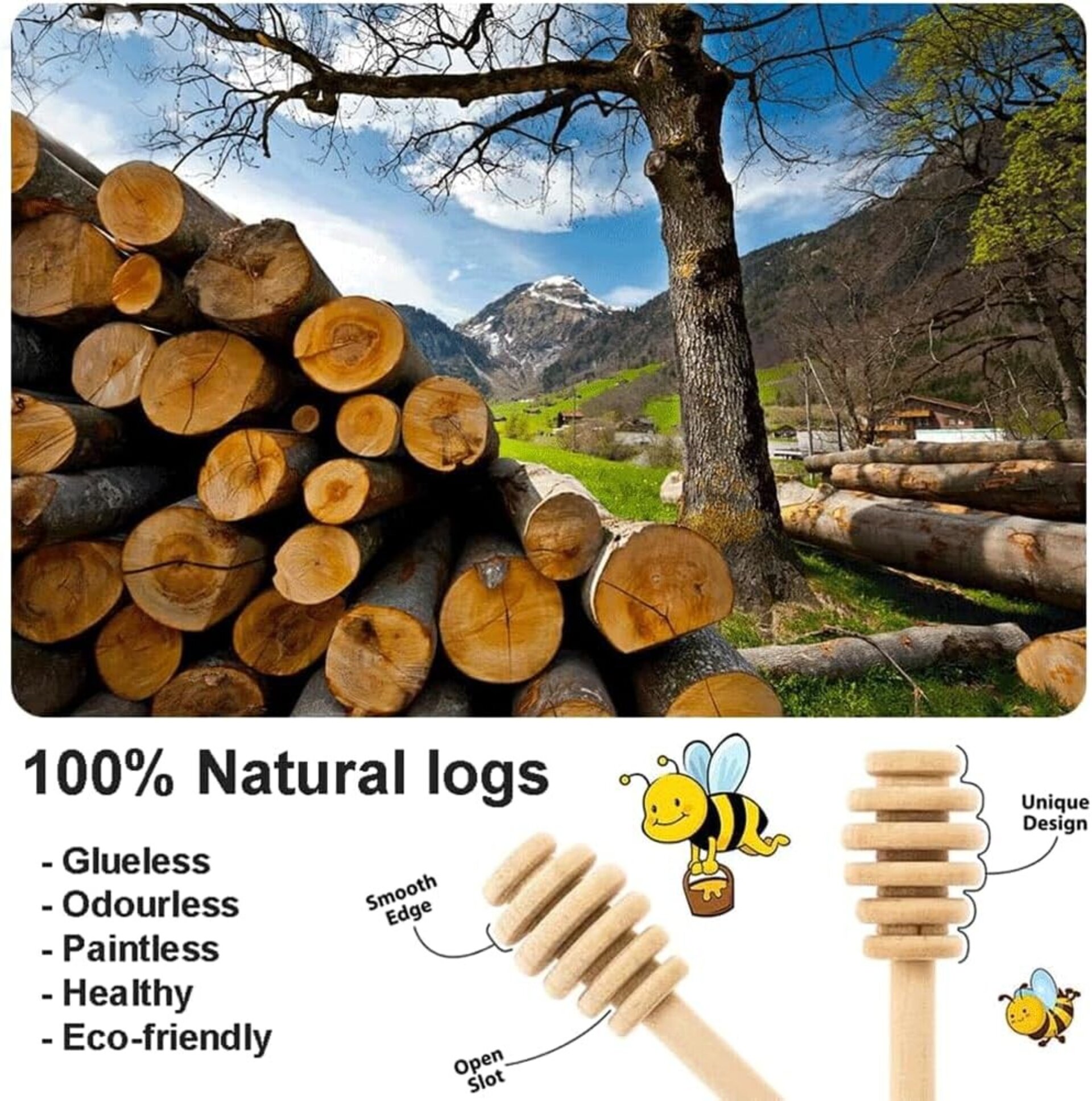 Palitos de Madera para Miel - Cucharas Dispensadoras Naturales - 6