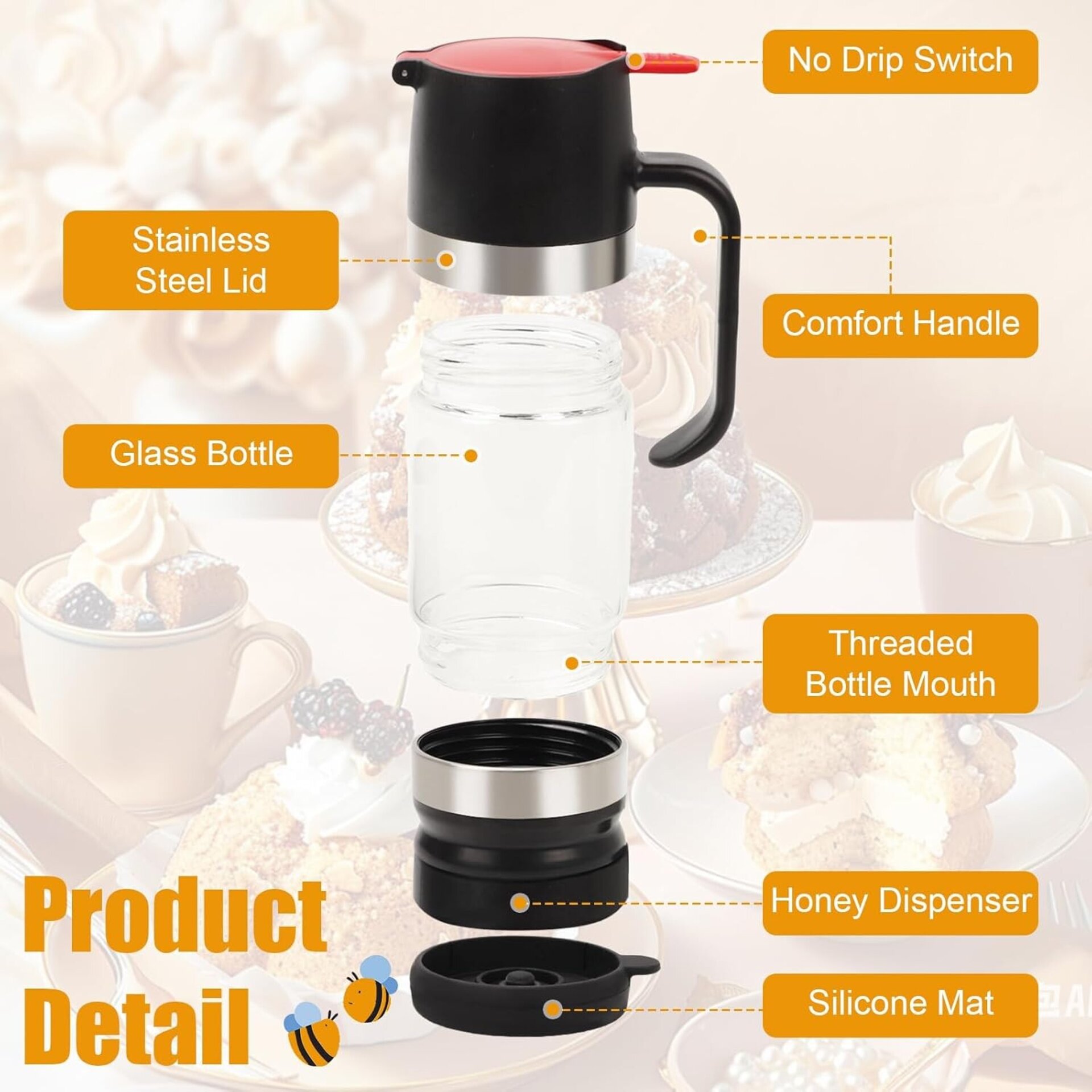 Dispensador de Miel Antigoteo (300 ml) con Gatillo - 7