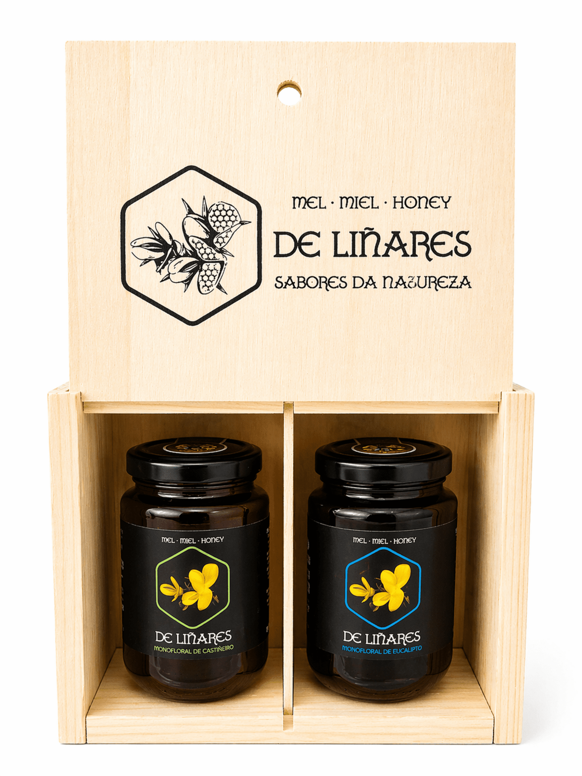 Pack 2 · Sabores da Natureza En Caja De Madera - Mel de Liñares - 8