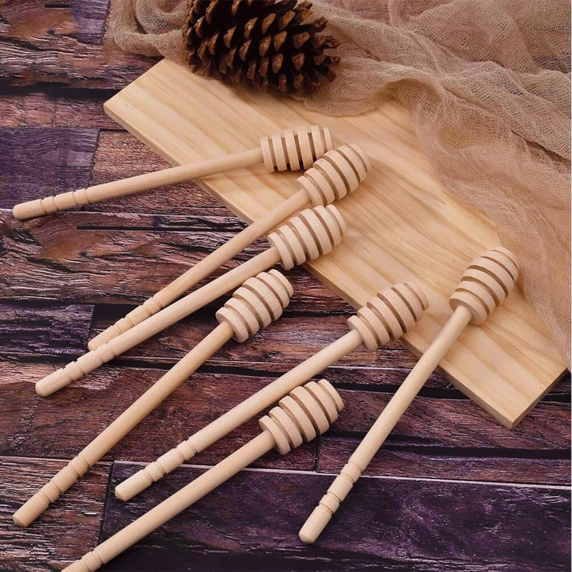 Palitos de Madera para Miel - Cucharas Dispensadoras Naturales - 10