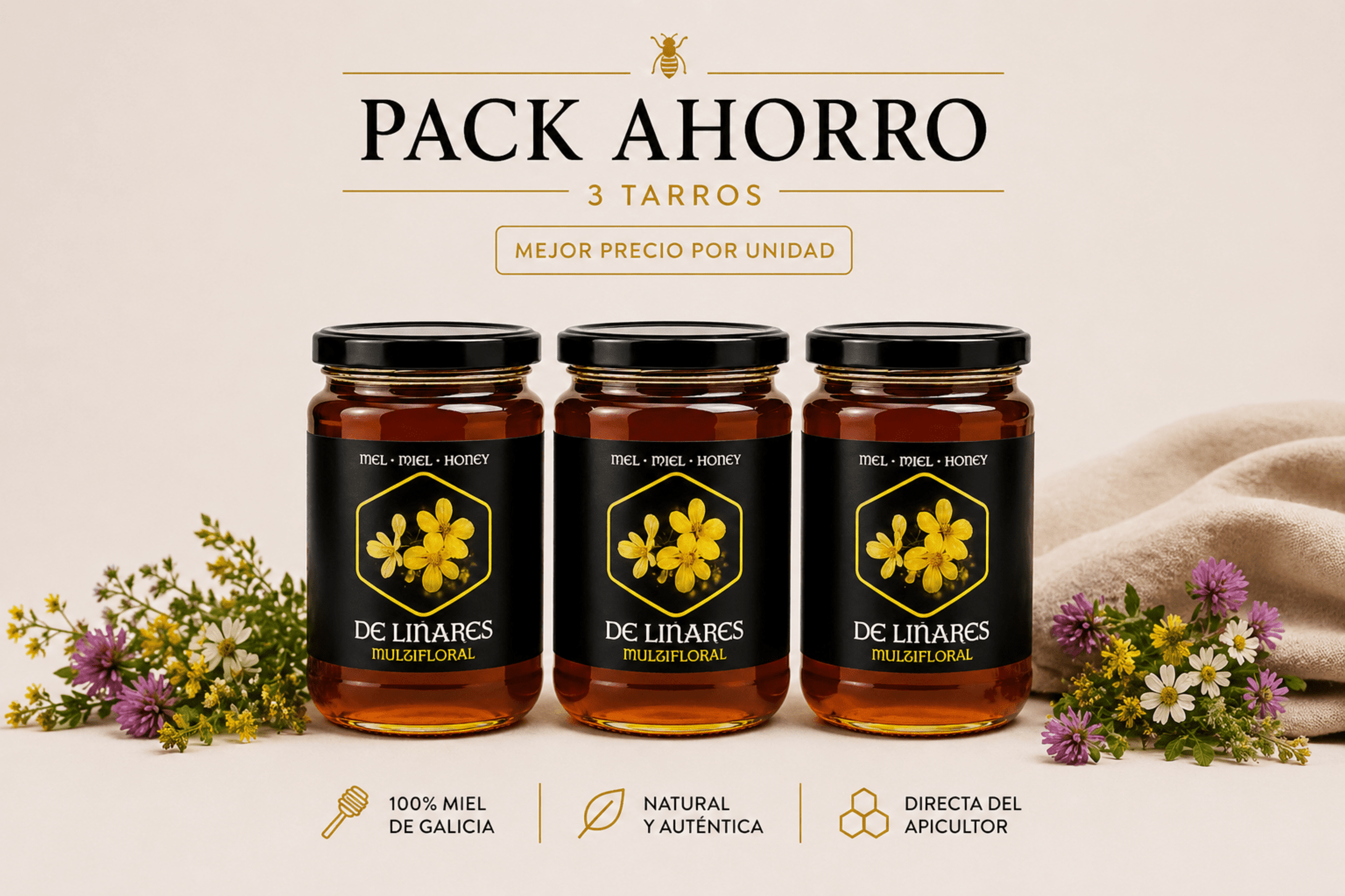 Pack Ahorro Miel Multifloral x3 - Mel De Liñares - 2