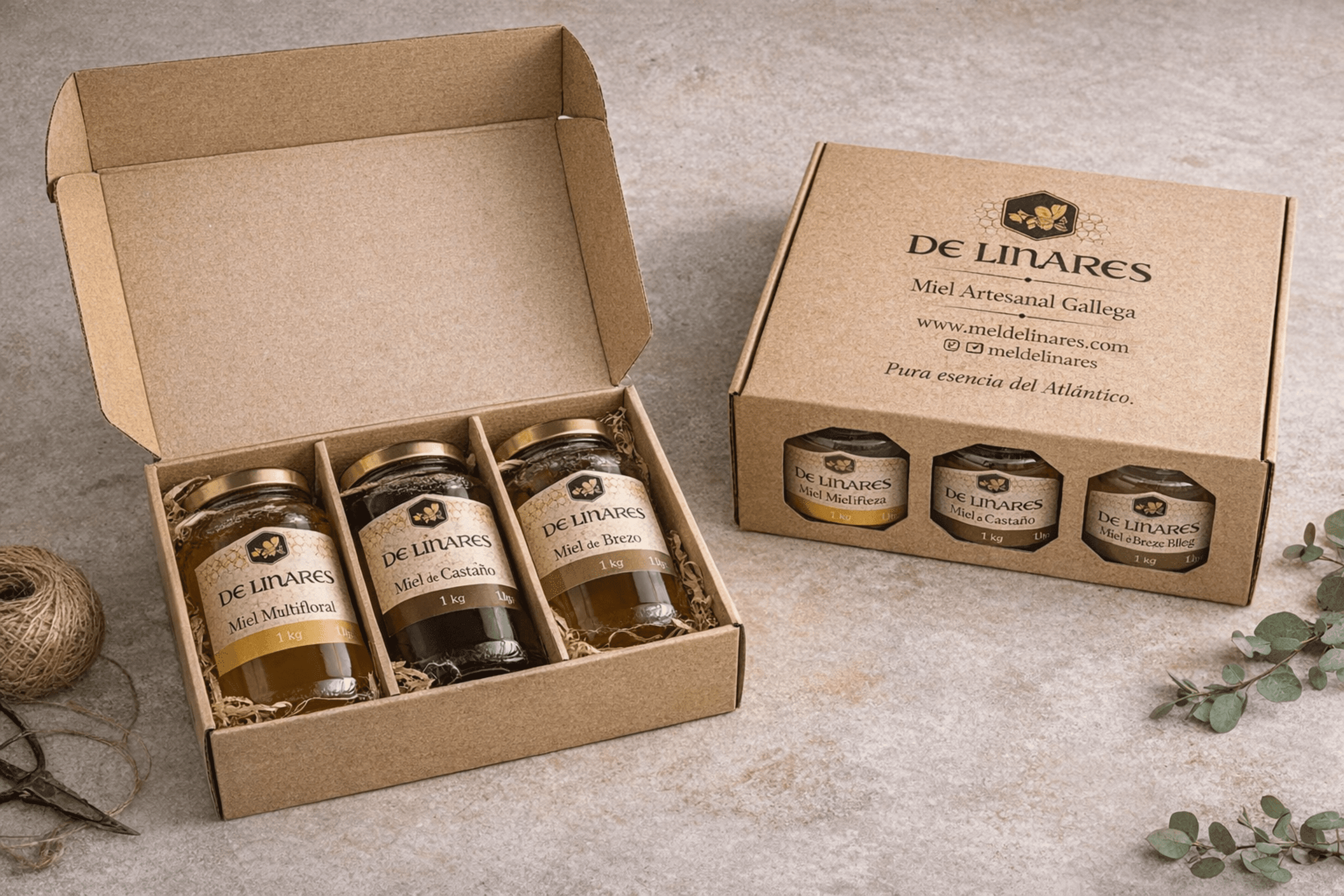 Pack Degustación 4 Mieles en Tarros Hexagonales - Mel de Liñares - 5